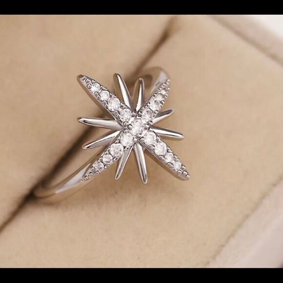 💫Silver Star CZ Diamond Ring - Picture 6 of 7